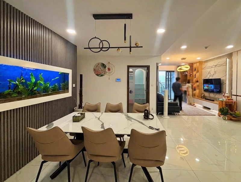 Ph&ograve;ng bếp căn hộ Diamond Brilliant Ctiy 112m2 Full nội thất